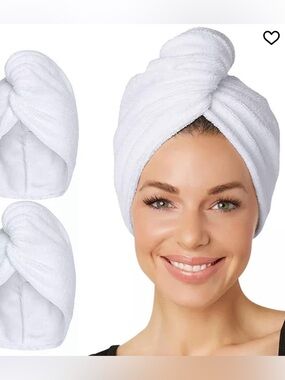 Turbie Twist Set of 2 Super Absorbent Hair Towel Wraps NWT